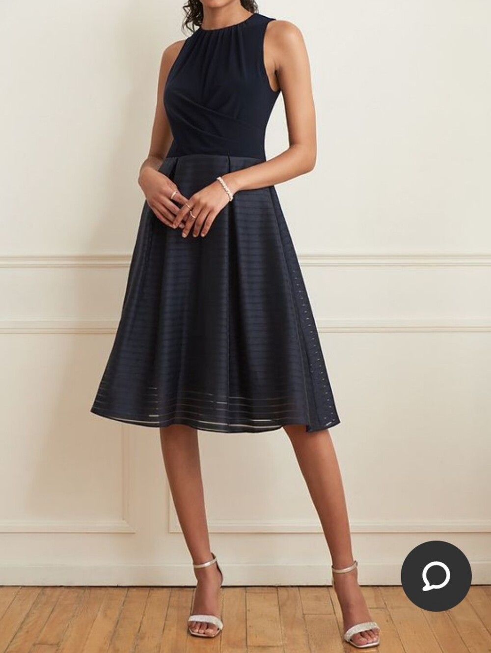 Joseph Ribkoff Fit & Flare Dress Size 6 Midnight Blue Formal Wedding